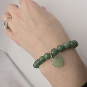 Vintage Aventurine HEART Bracelet Stretch